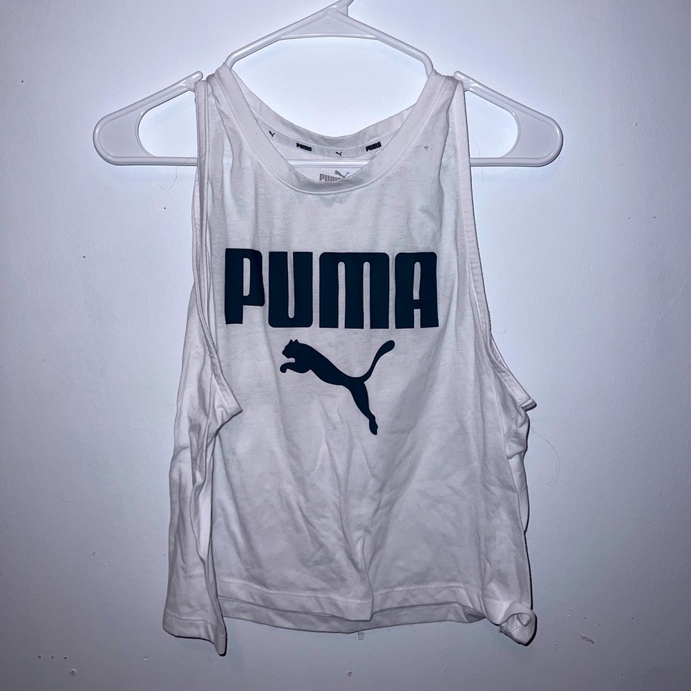 White tank top with puma logo
